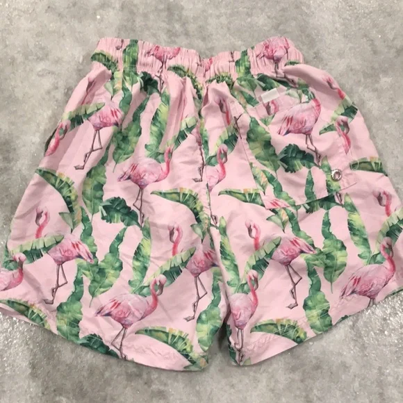 azul Siete Swim Trunks Mens Small Pink Flamingo Beach Coastal - Picture 5 of 12